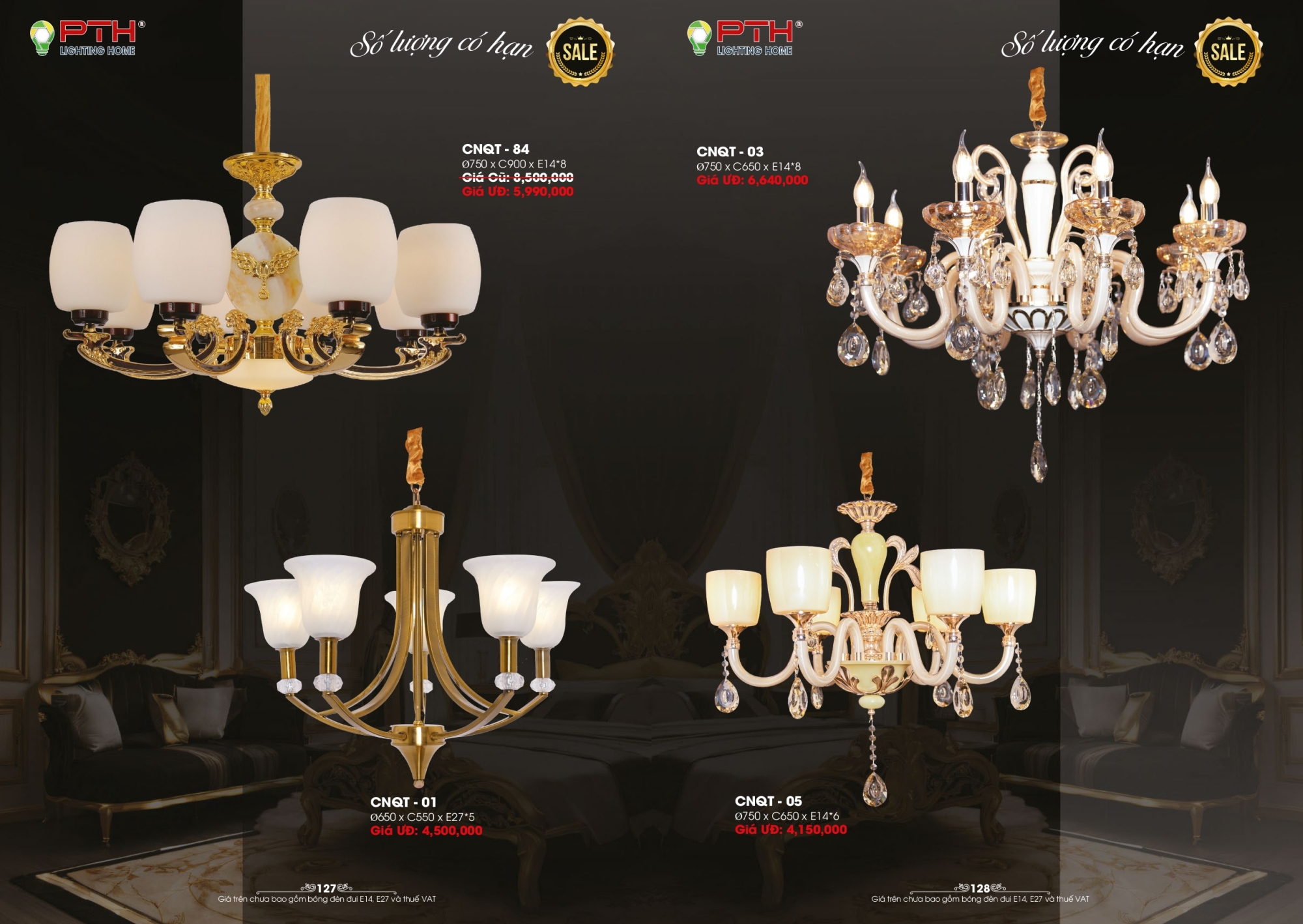 Bảng giá đèn trang trí PTH Lighting Home 2026